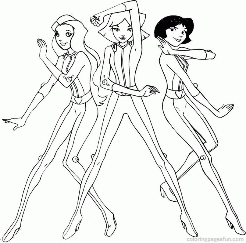 Totally Spies. Free Printable Coloring Page