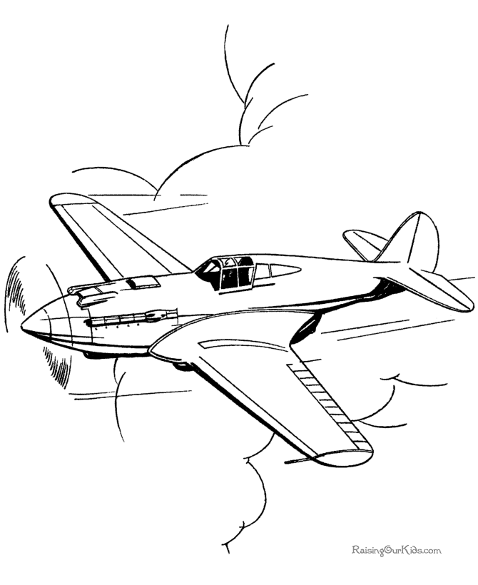 Airplane pictures to color