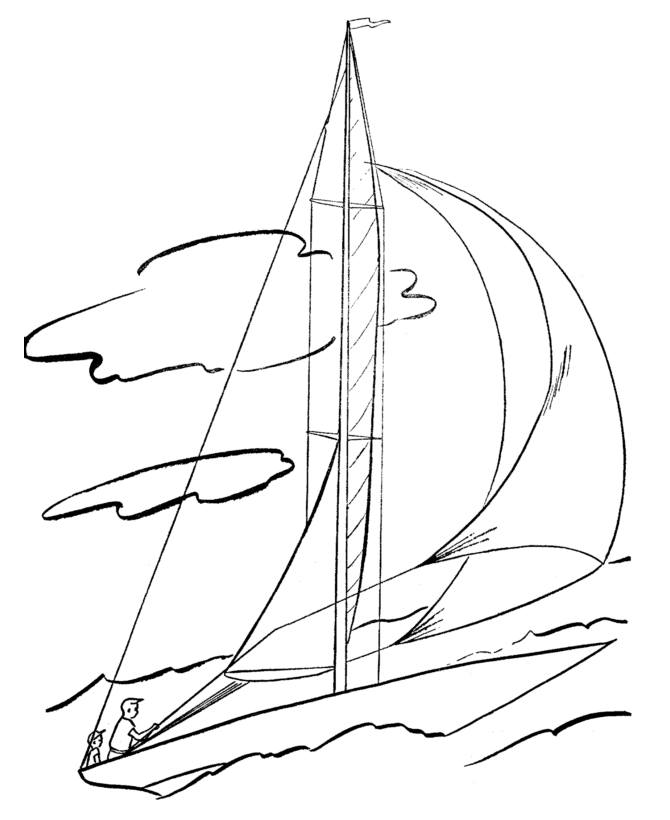 Picture Of A Sailboat - Coloring Home