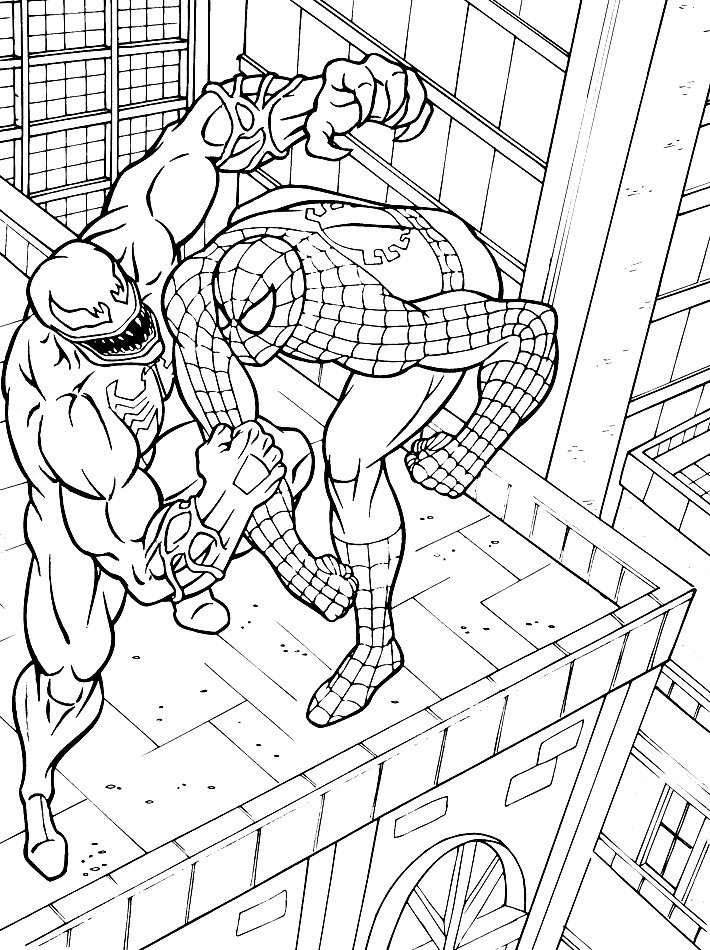 Spiderman Fighting The Enemy Of Great Coloring For Kids ...