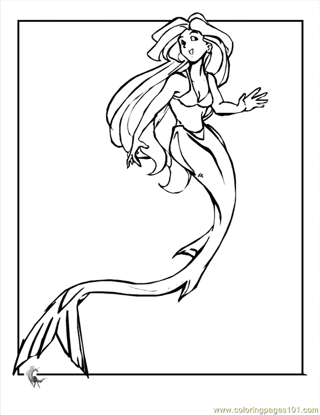 Coloring Pages Mermaid Coloring Page 6 (Cartoons > The Little
