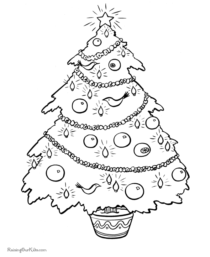 free printable christmas tree coloring pages  xmas