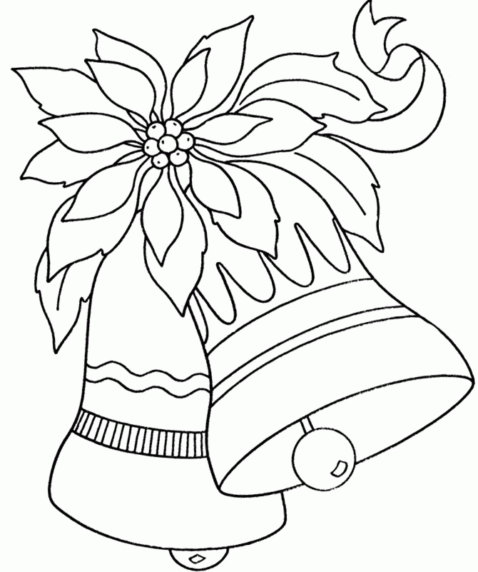 Christmas Bell Ornaments Large Flowers With Coloring For Kids 