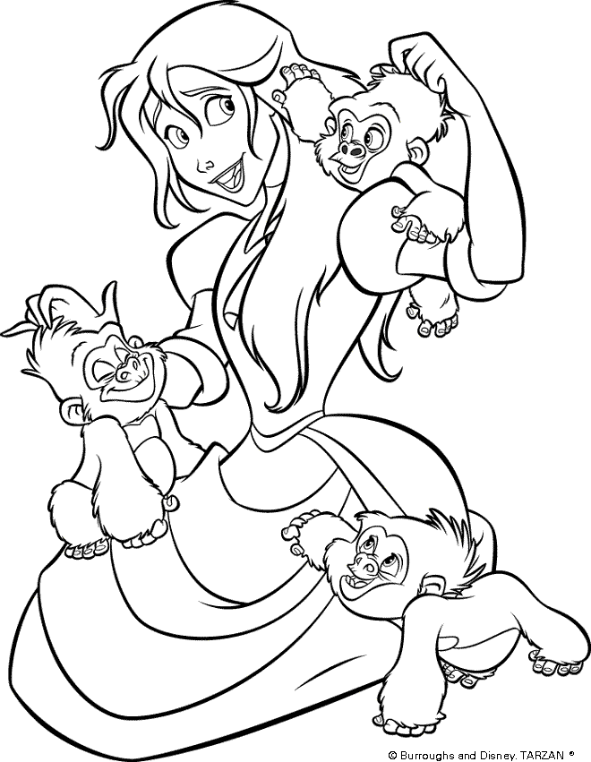 Tarzan And Jane Coloring Pages - Coloring Home