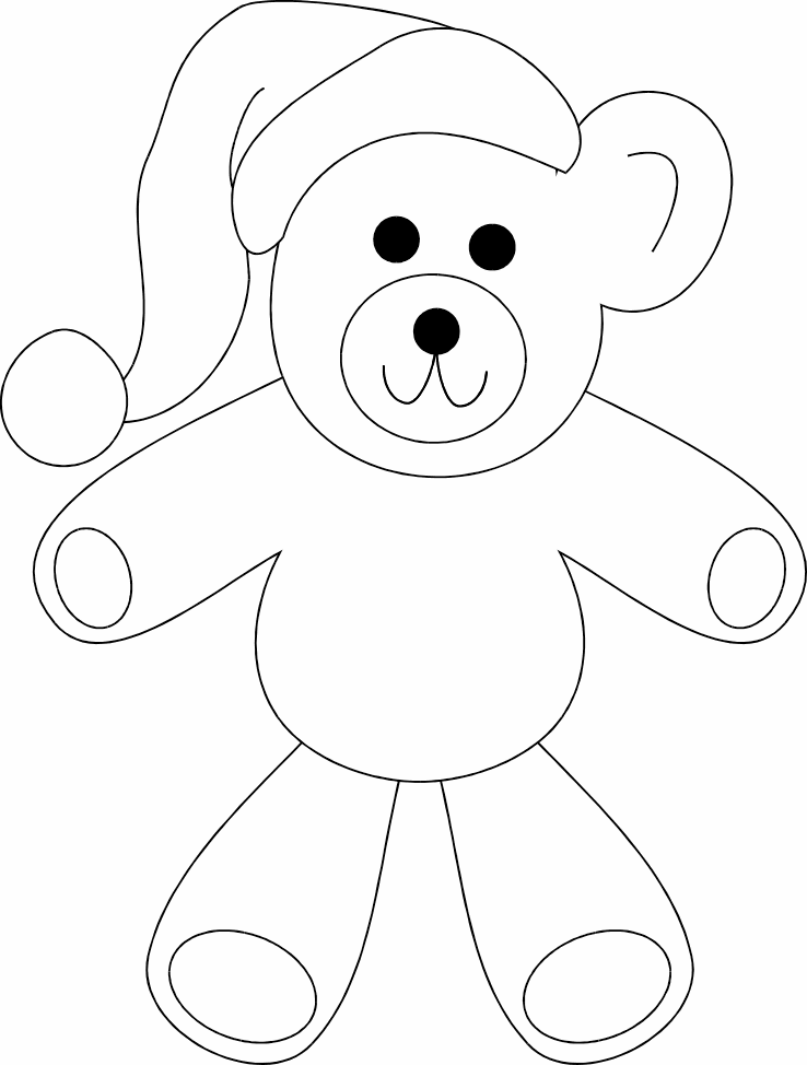 christmas teddy bear Colouring Pages