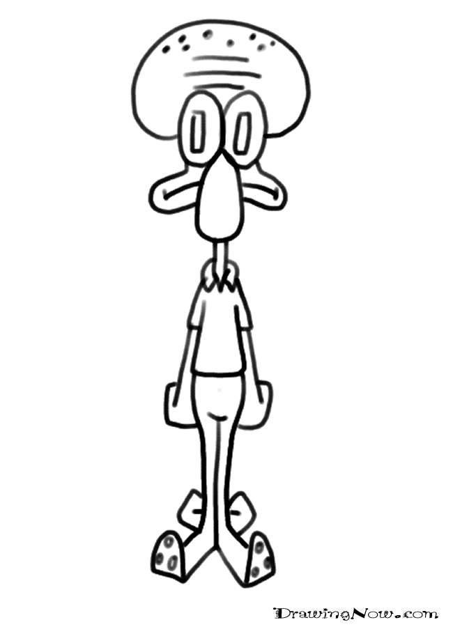 SQUIDWARD Colouring Pages