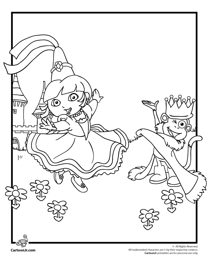 Princess Dora Coloring Pages - Coloring Home