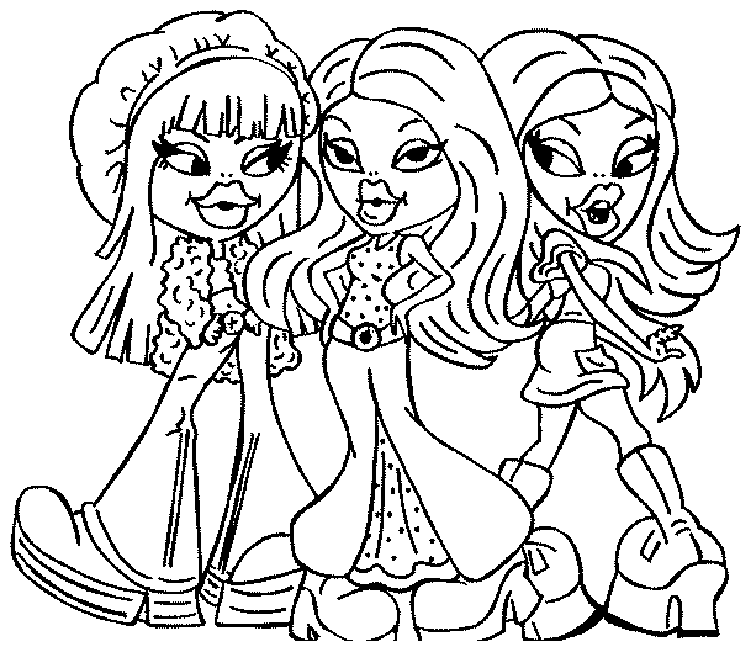 BRATZ COLORING PAGES: FREE BLACK AND WHITE COLORING PAGES OF BRATZ