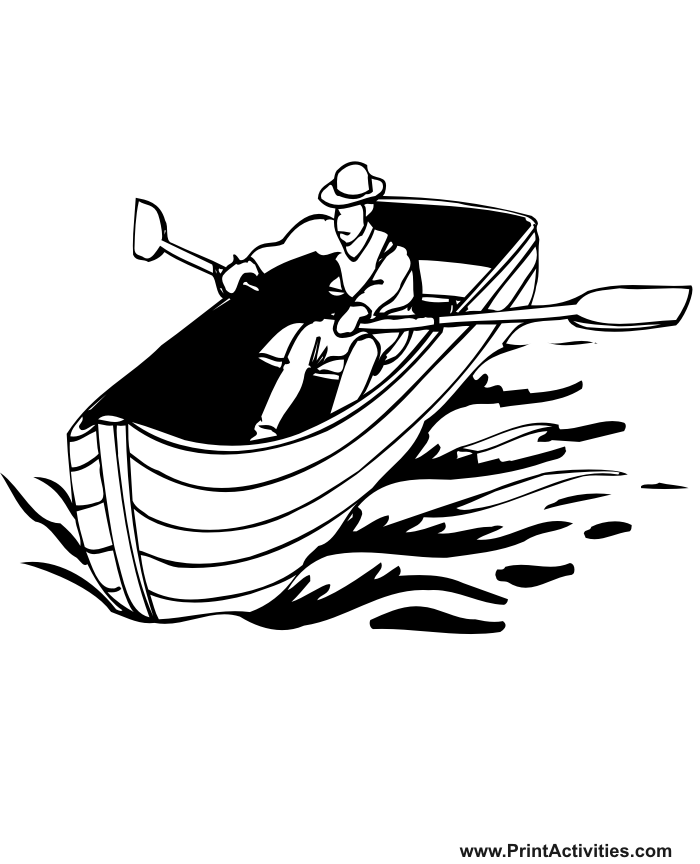 Boat Coloring Page | Rowboat