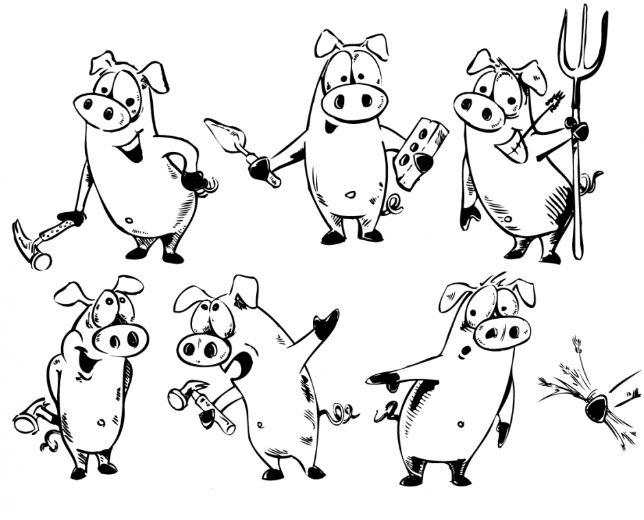 3 Little Pigs Coloring Pages Coloring Book Area Best Source For 