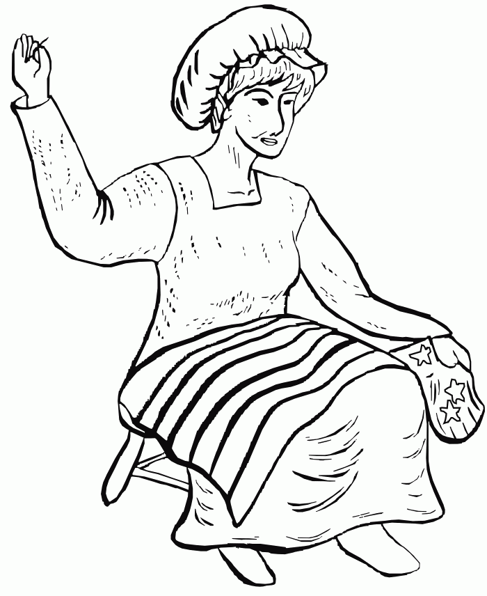 Betsy Ross Sewing Flag Is Being Incorrectly Coloring Pages 