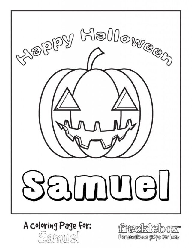 Personalized Printable Halloween Coloring Pages | Laptopezine.