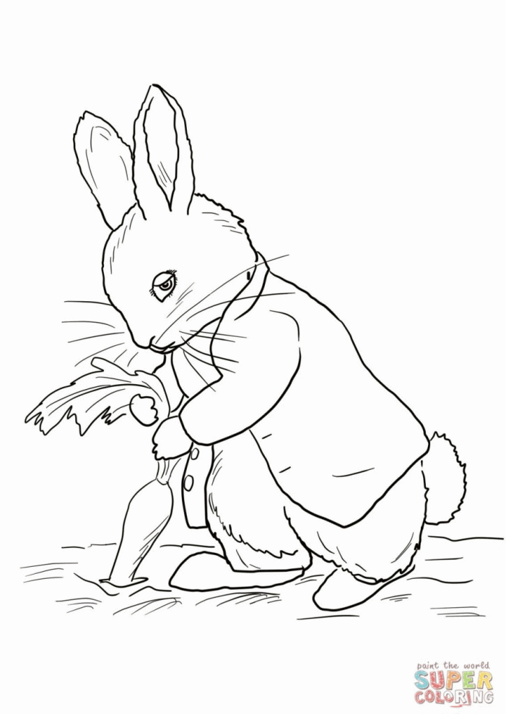 Vegetables: Peter Rabbit Stealing Carrots Coloring Online Super 