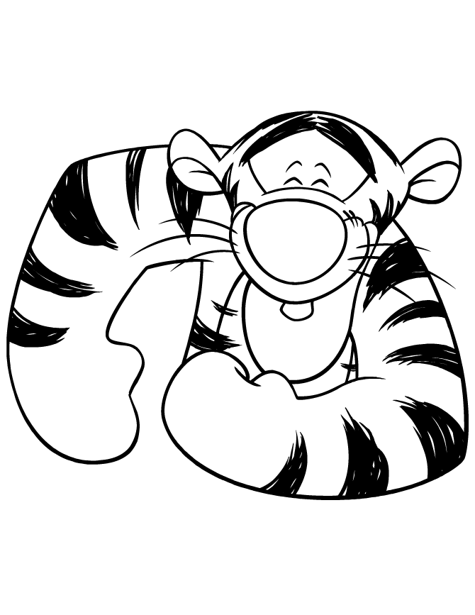 Winnie The Pooh Tigger Laughing Coloring Page