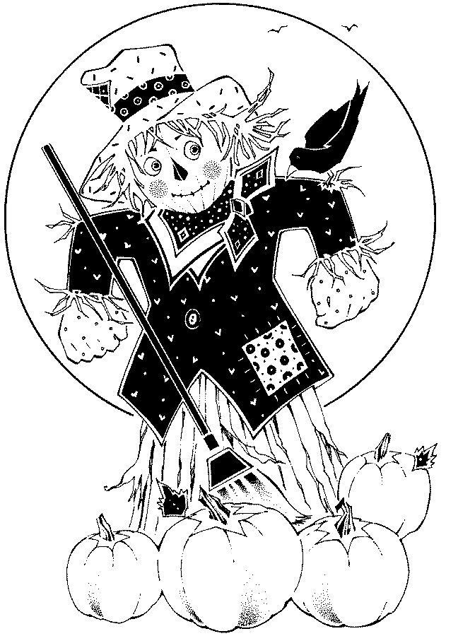 halloween coloring pages: Scarecrow Coloring Pages, Halloween 