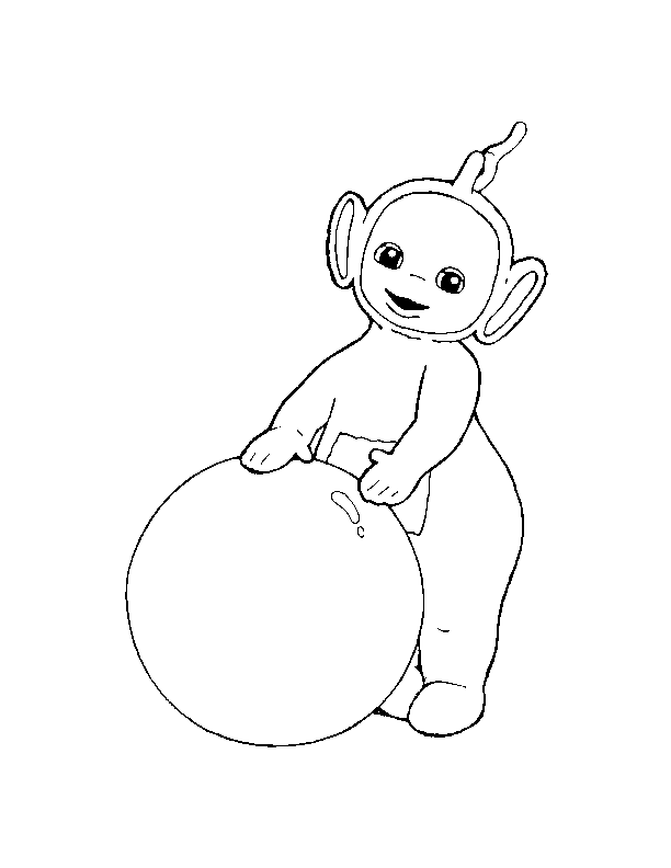 Teletubbies Play Ball Coloring Pages Free: Teletubbies Play Ball 