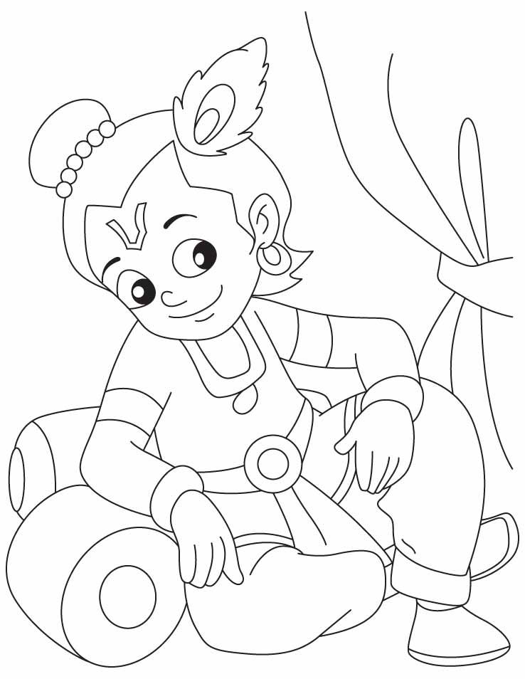Krishna This is time to rest coloring pages | Download Free 