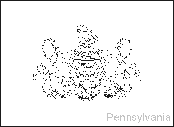 Pennsylviania State Flag coloring page