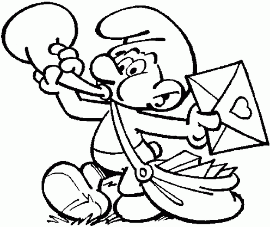 Postman Smurf Printable Coloring Pages Extra Coloring Page 236555 