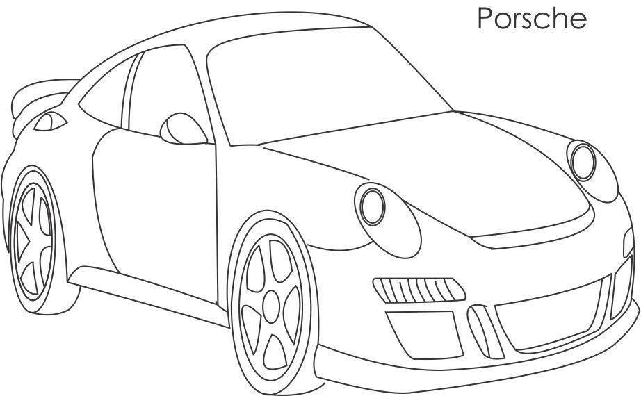 Super car - Porsche coloring page for kids: Super car - Porsche 