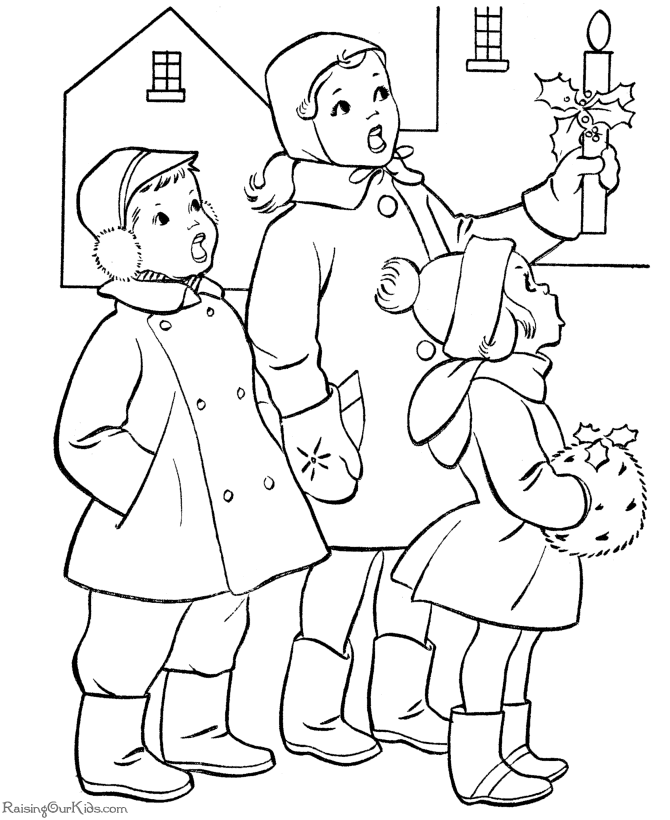 carol singers Colouring Pages (page 2)