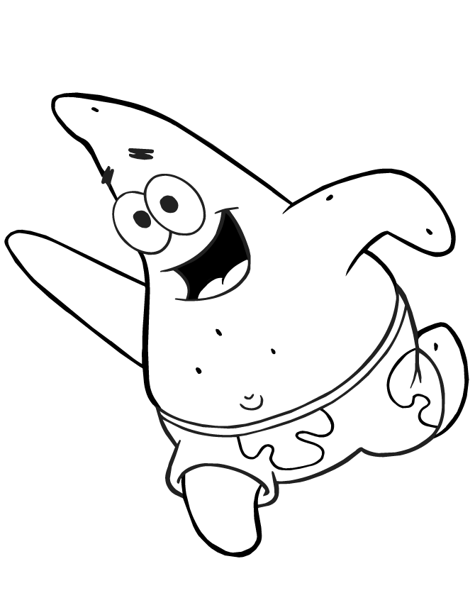 Funny Patrick From Spongebob Series Coloring Page | HM Coloring Pages
