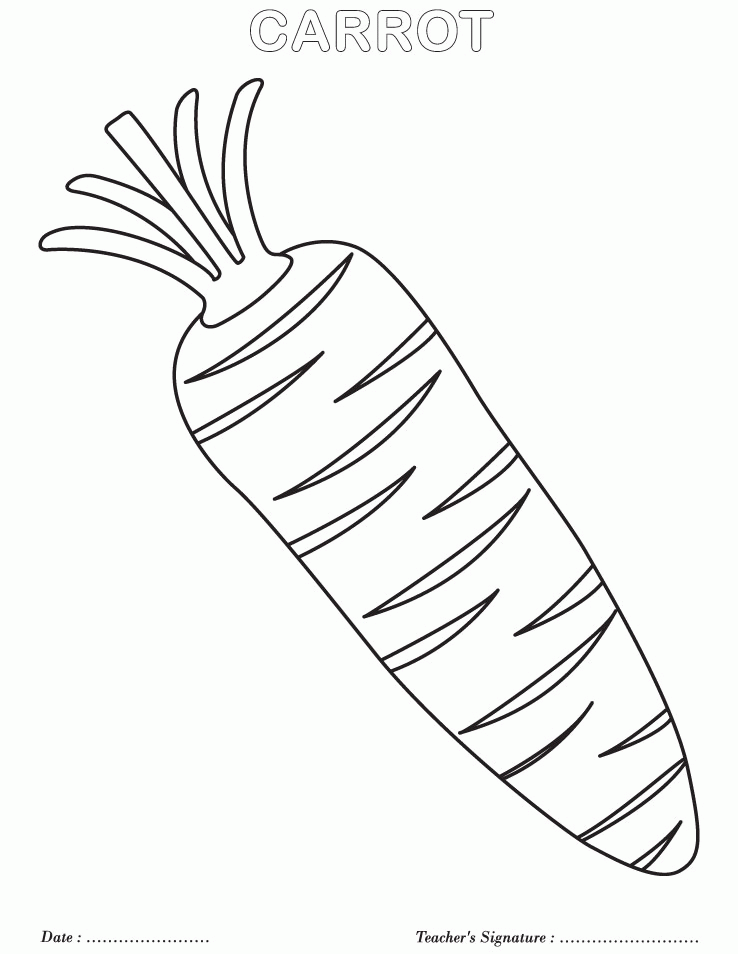 Carrot Black And White Outline Coloring Pagefree Coloring Home