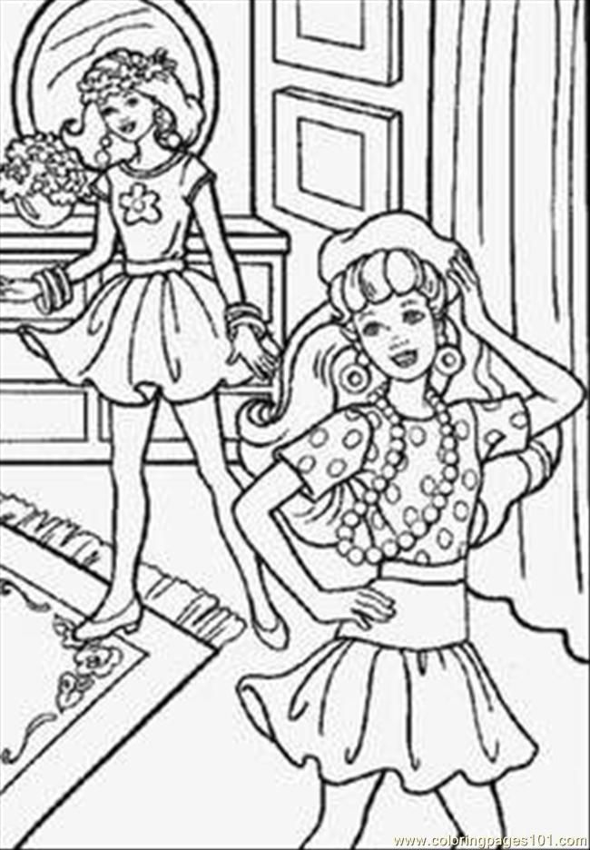Coloring Pages Coloring Barbie And Friend 1 (Cartoons > Barbie 