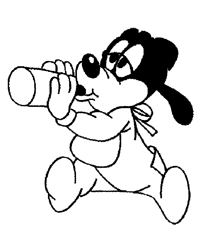Disney goofy baby coloring pages for kids | Great Coloring Pages