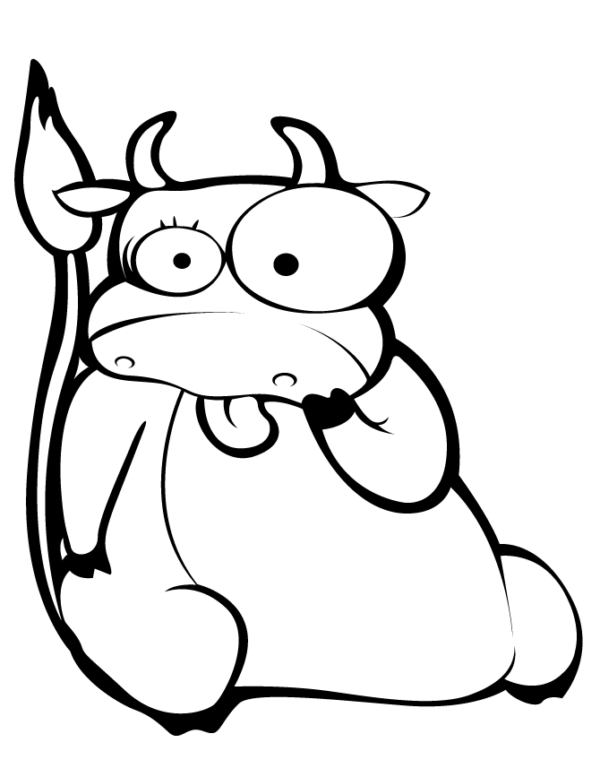 Cute Cartoon Cow Coloring Page | Free Printable Coloring Pages 