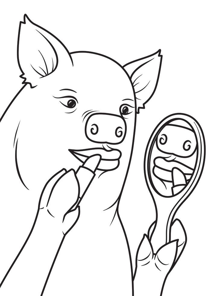 reekloose • lipstick on a pig (outline drawing) this drawing