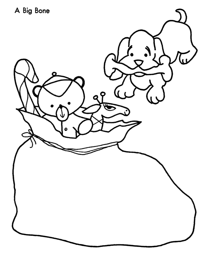 Christmas Eve Coloring Pages - Bone for Dog Christmas Coloring 