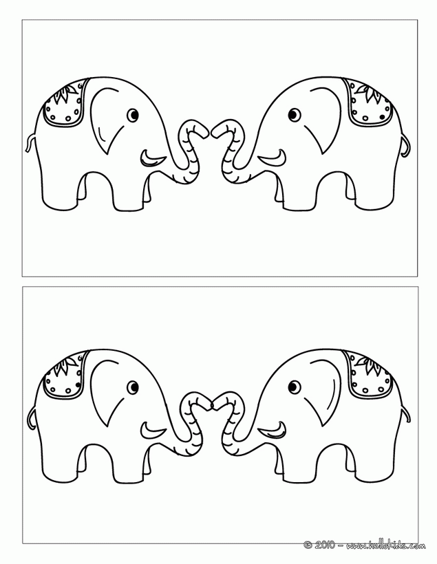 Download Valentine Spot The Differences Elephant Heart Coloring Home