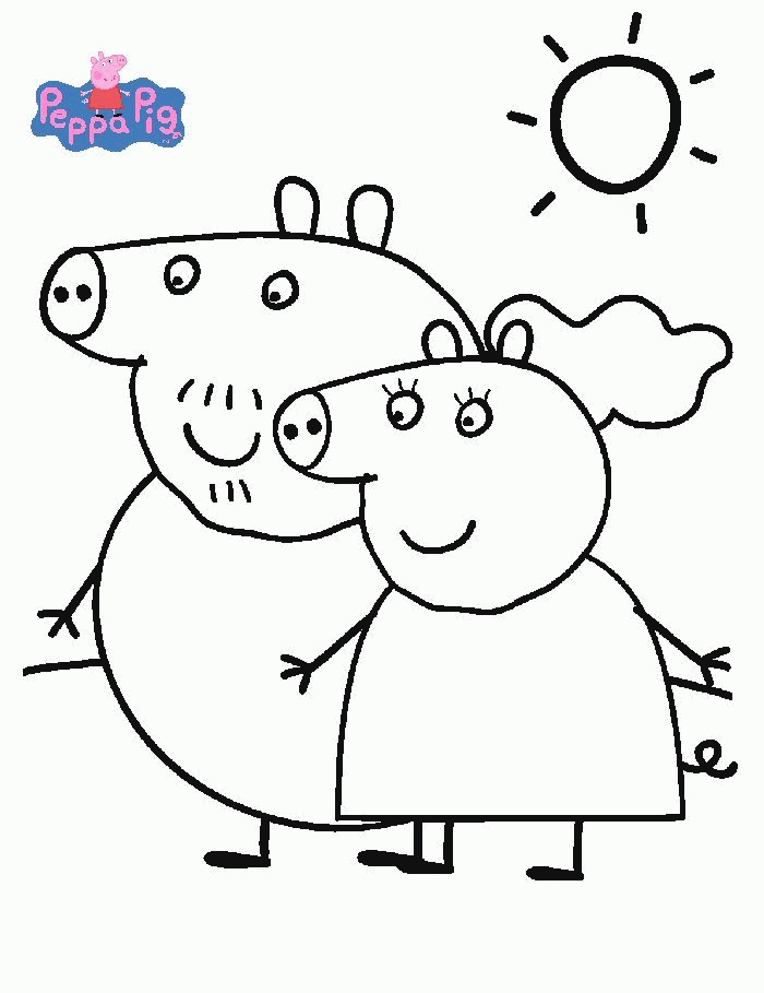 coloring page Peppa Pig Kids-n-Fun | Apliques