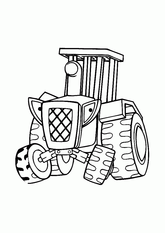 Bob de Bouwer traktor - Bob de Bouwer Kleurplaten - Kleurplaat.