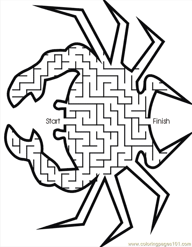 Coloring Pages Crab Maze (Animals > Fishes) - free printable 