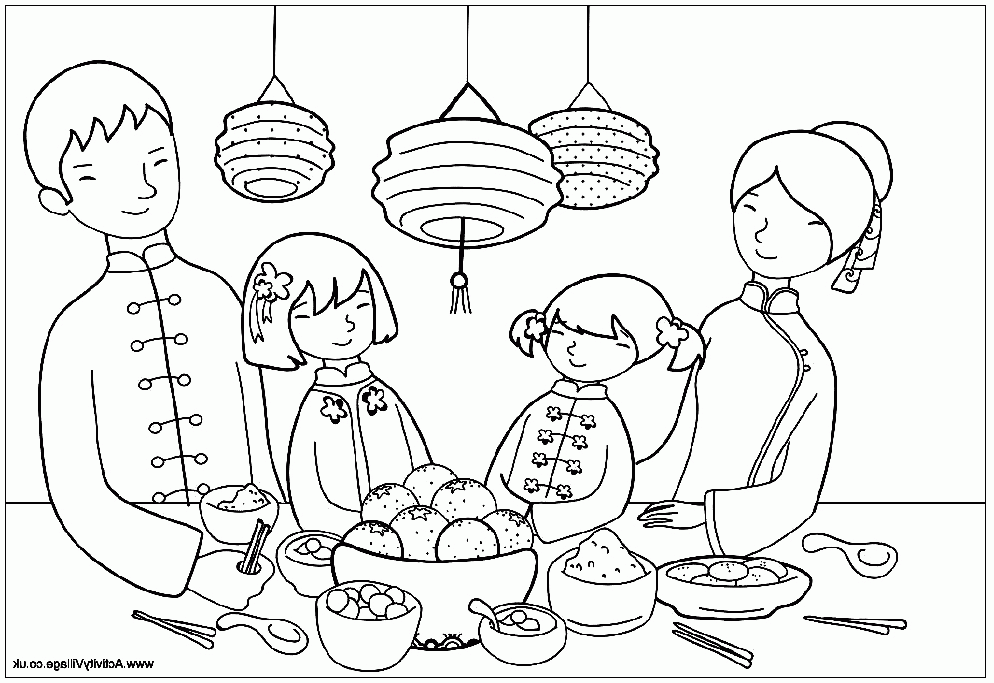 Download Chinese Family Celebrating New Year Coloring Pages Or 