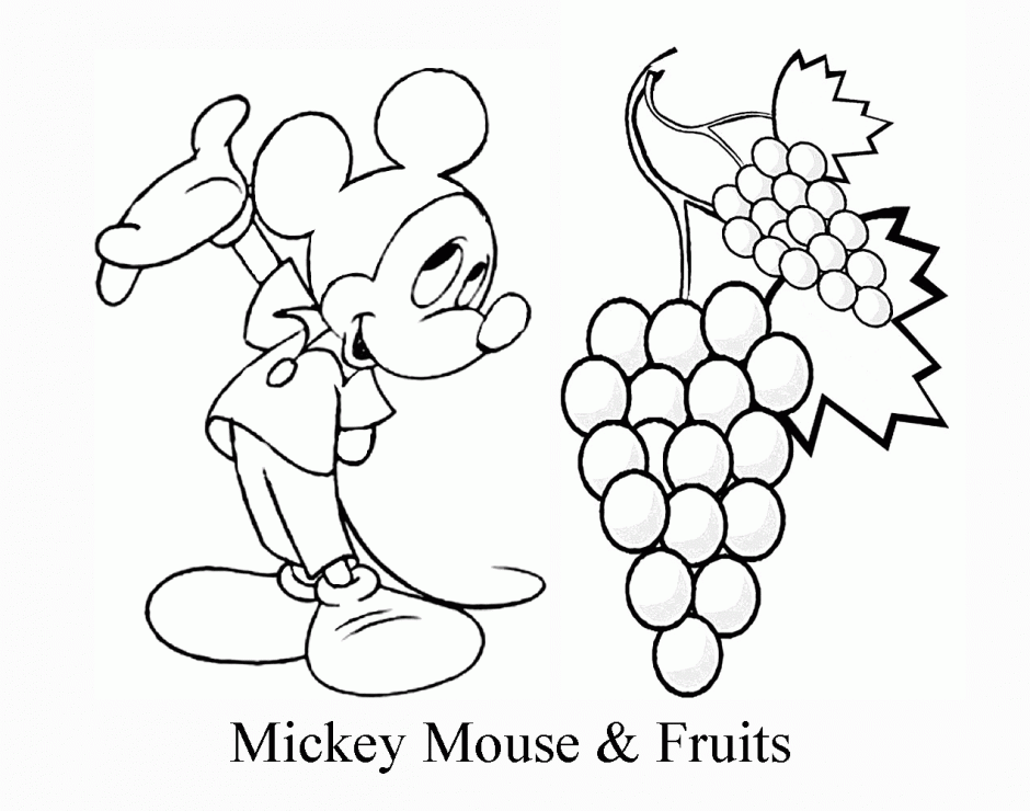 Disney Mickey And Fruits Coloring Pages Coloring Pages For Kids 