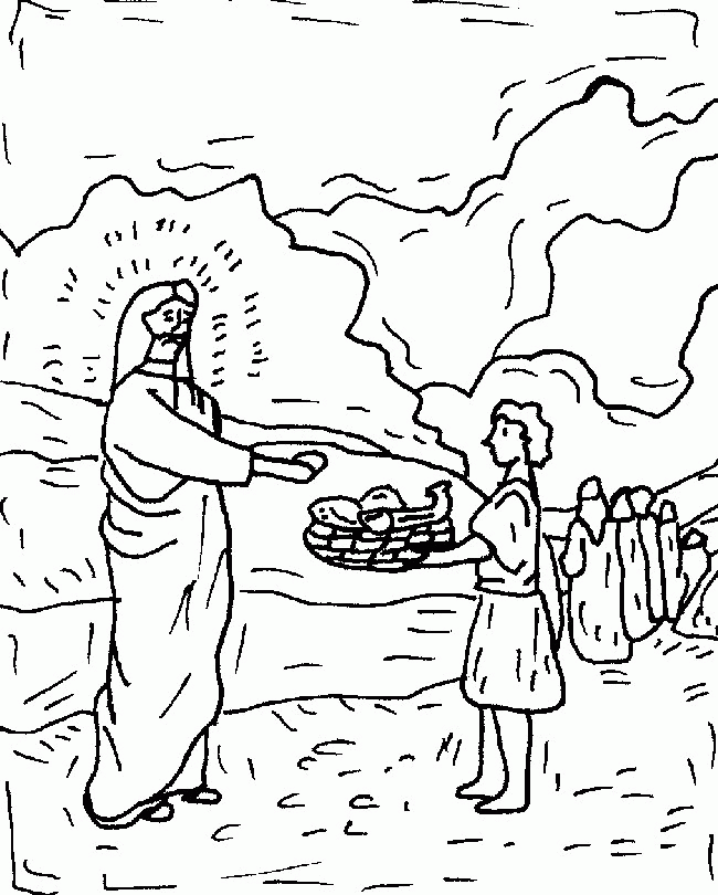 Jesus Feeds 5000 Coloring Pages - Free Printable Coloring Pages 