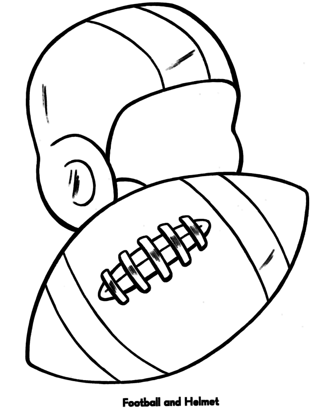 easy coloring pages printable football and helmet