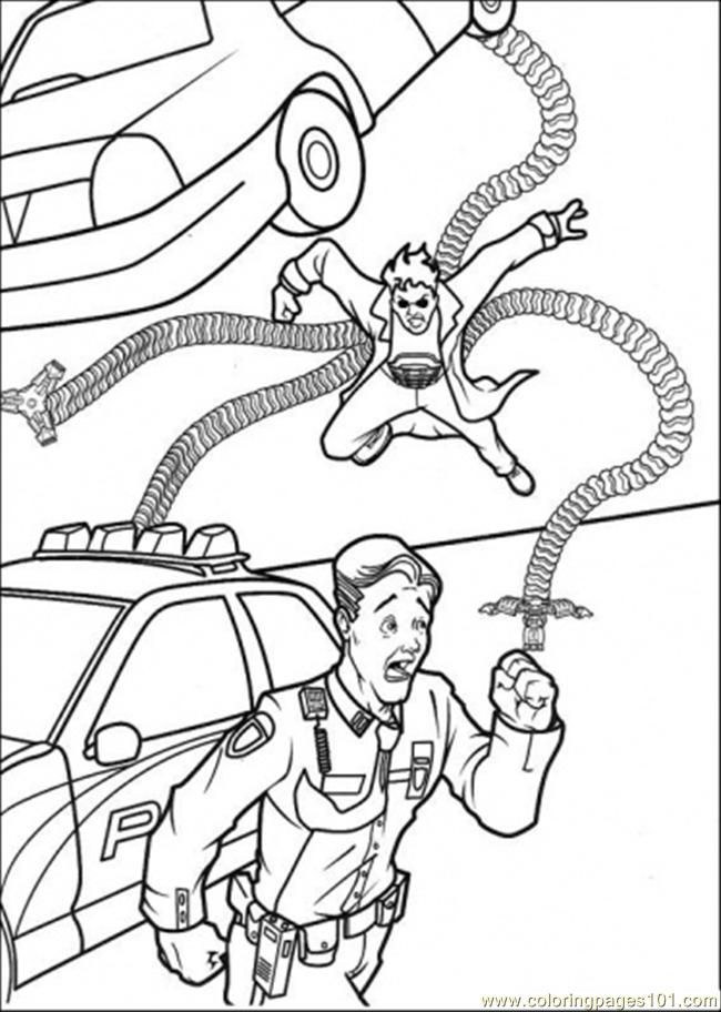 Coloring Pages That Man Want To Hit The Police (Cartoons 