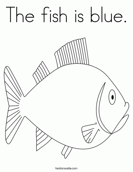 Blue fish coloring page
