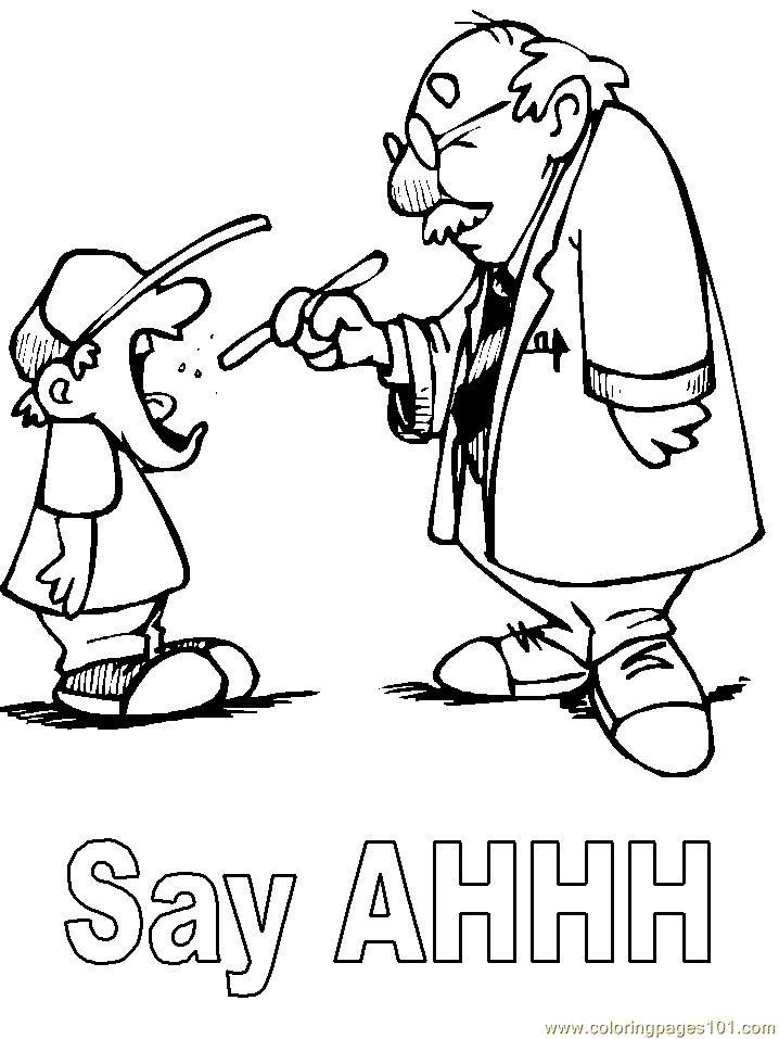 Coloring Pages Doctor and Patient (Peoples > Doctors) - free 