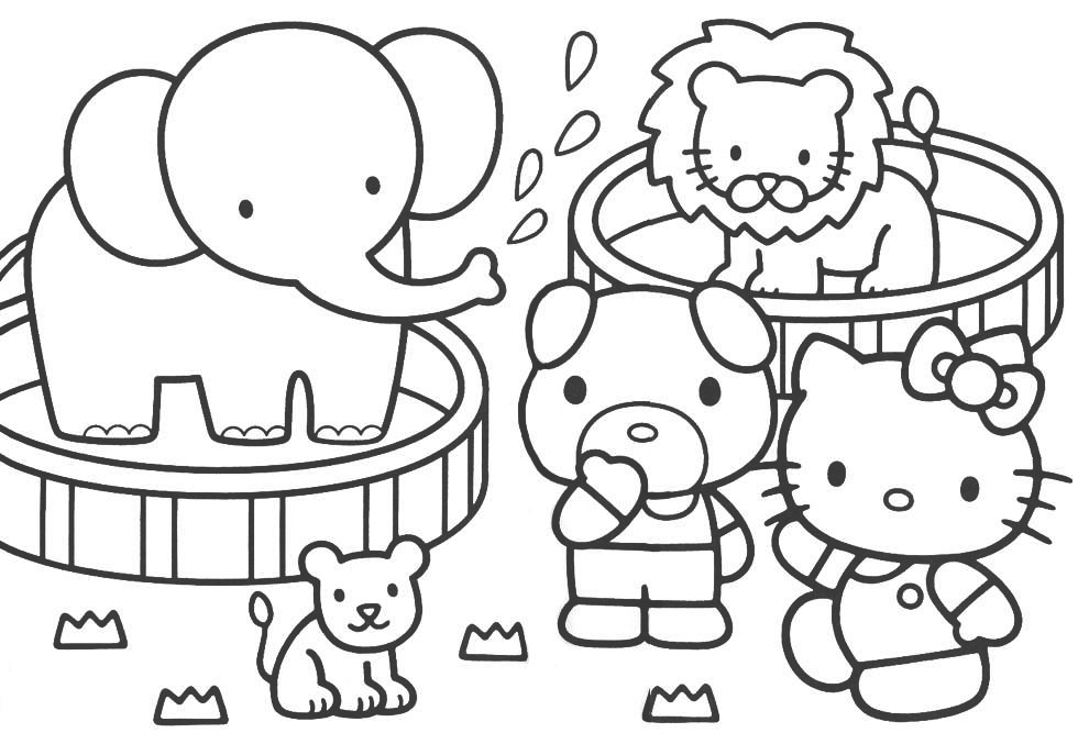 coloring pages of hello ketty for kids : Printable Coloring Sheet 