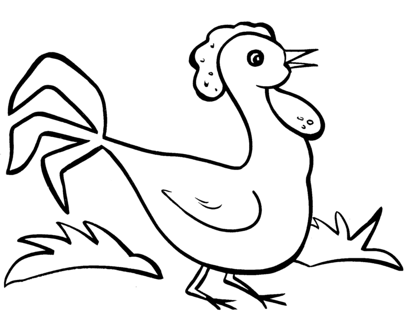 Easy Shapes Coloring Pages | Free Printable Rooster Chicken Easy 