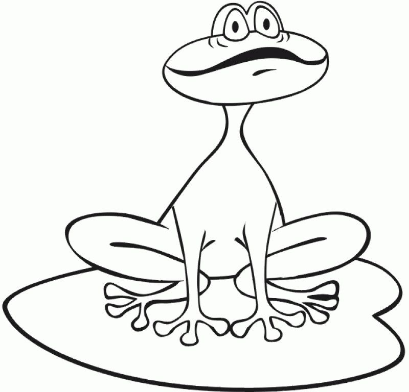 Frog On Lily Pad Coloring Page - HD Printable Coloring Pages