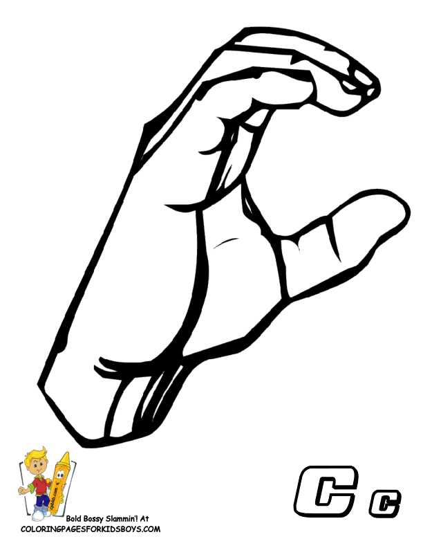 c sign language Colouring Pages