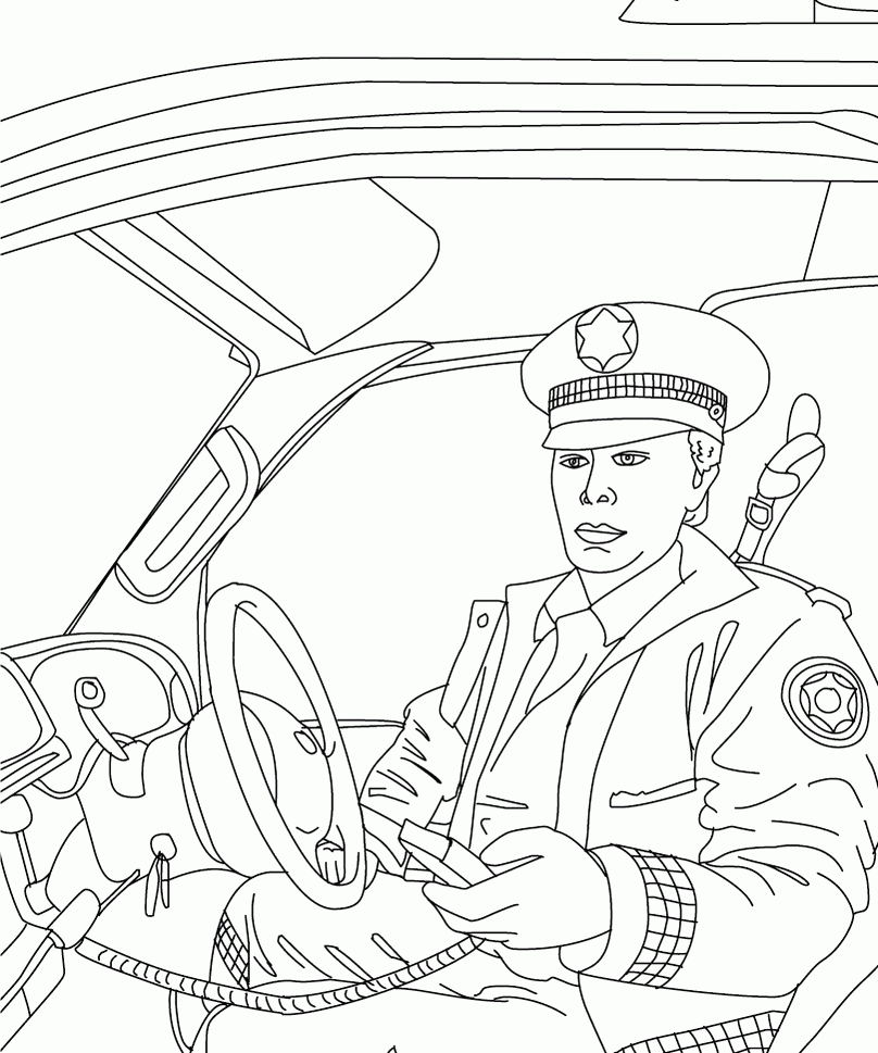 Women Police Car Coloring For Kids Is Part Of Police Coloring Car 