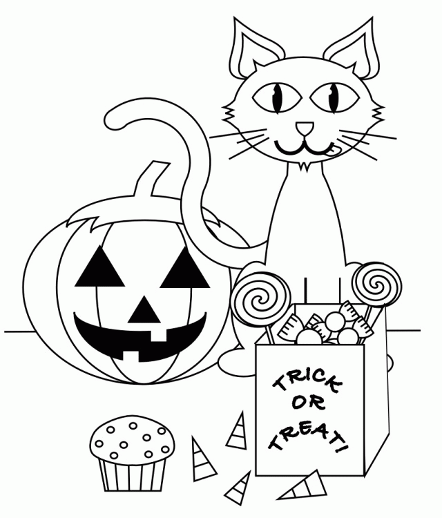 Cat And Pumpkin Coloring Page Jpeg 213751 Halloween Cat Coloring Page