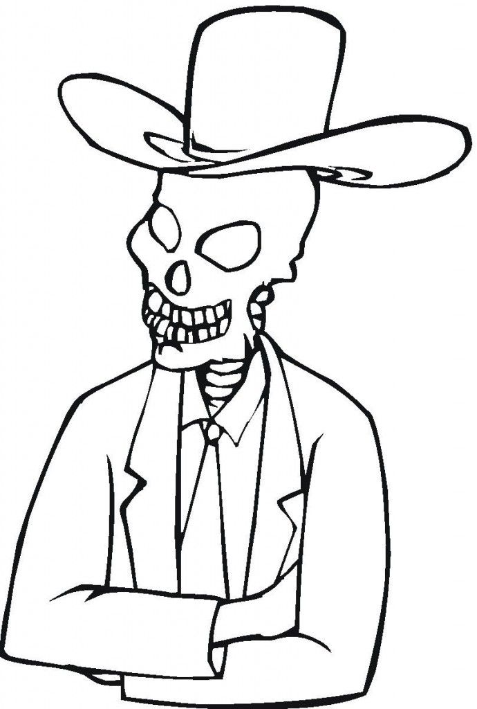 Funny Ghost Skeleton Coloring Pages - deColoring
